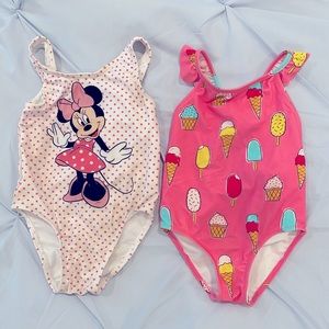 Toddler one piece swim suits set of 2